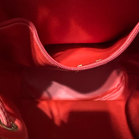 CHRISTIAN DIOR ❤️🌟VINTAGE RED LEATHER BUCKET BAG ⭐️ - Picture 12 of 12